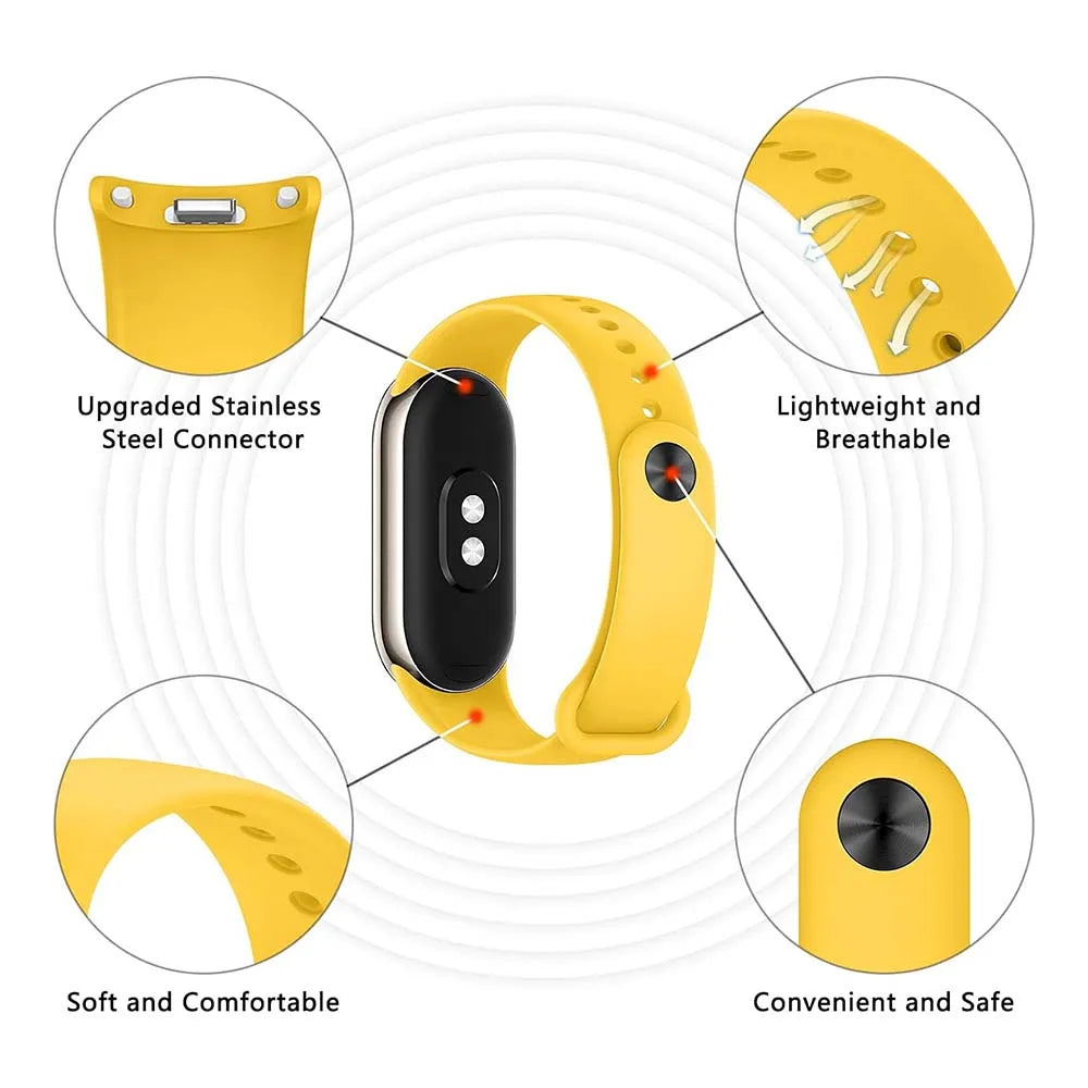 2025 Strap for Xiaomi Mi Band 8/8 NFC Bracelet Silicone Wrist Miband 9 NFC Replacement pulsera correa Sport Strap for Mi Band 9