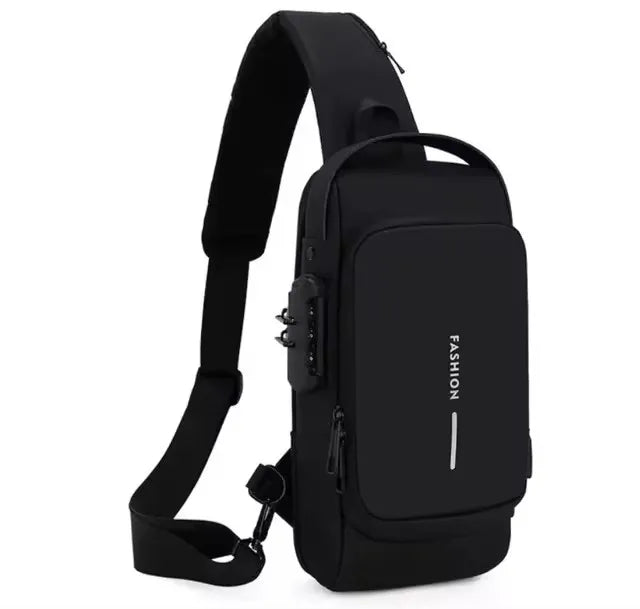 Men's anti-theft chest bag, multifunctional USB crossbody bag, travel sling bag, crossbody bag