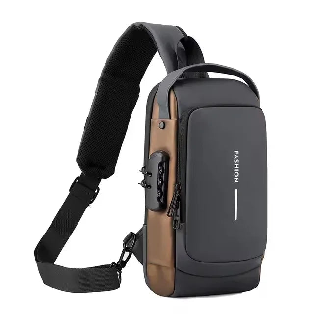 Men's anti-theft chest bag, multifunctional USB crossbody bag, travel sling bag, crossbody bag