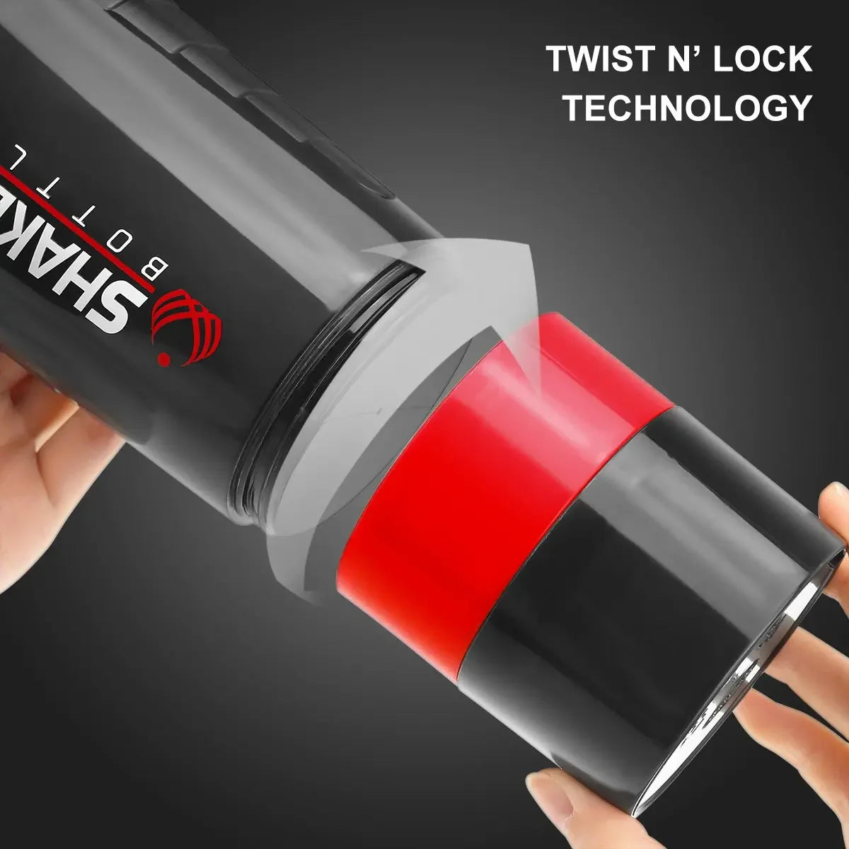 500ml Layered Protein Bottle Powder Shaker with Powder Storage Container Large Water Bottle Water Bottle with Wire Stirring Ball