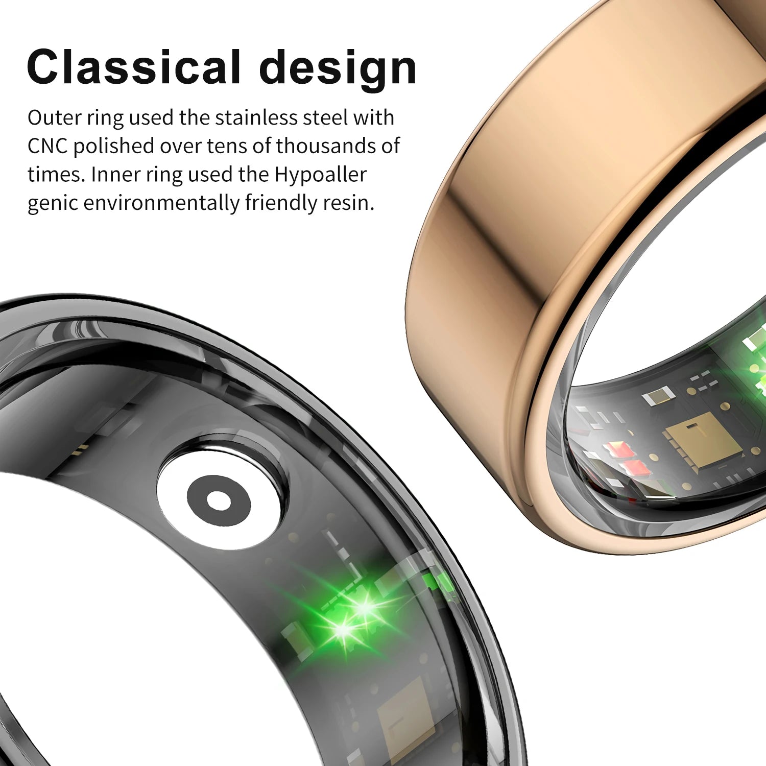 AMZMAX R02 Smart Ring Fitness Tracker