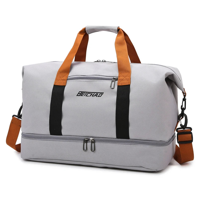 The neutral color backpack is specially designed for men and women and is suitable as a luggage bag for travel and accommodation